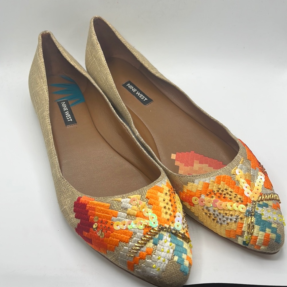 Nine West Multicolor Embellished Flats
